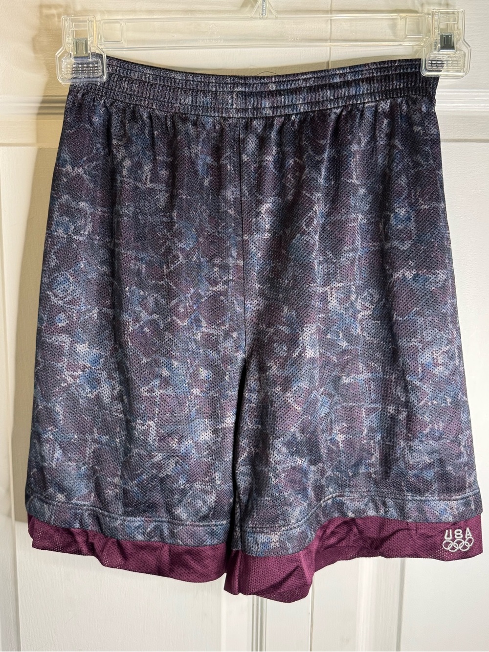 Kids Athletic Shorts - Black with Maroon Trim